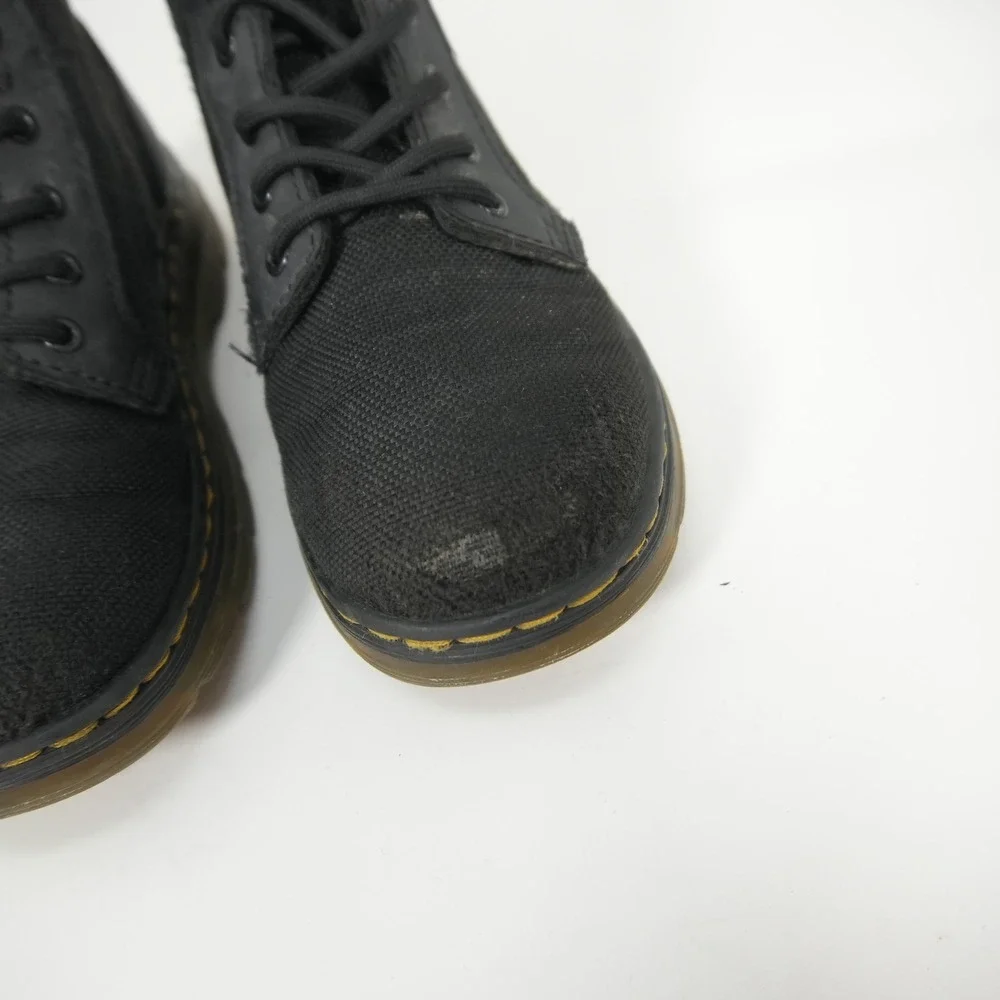 Dr. Martens Canvas Combs J JY004 Kids 13 Black Utility Combat Boots Side Zip
